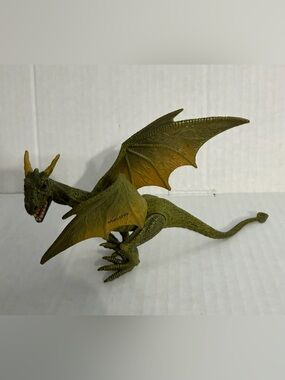 Kid Galaxy Poseable Gren Dragon with Yellow Horns Figure